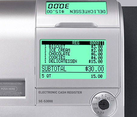 Registrierkasse SE-S3000 mit 10-Zeilen-LCD-Anzeige (GoBD/GDPdU-konform)